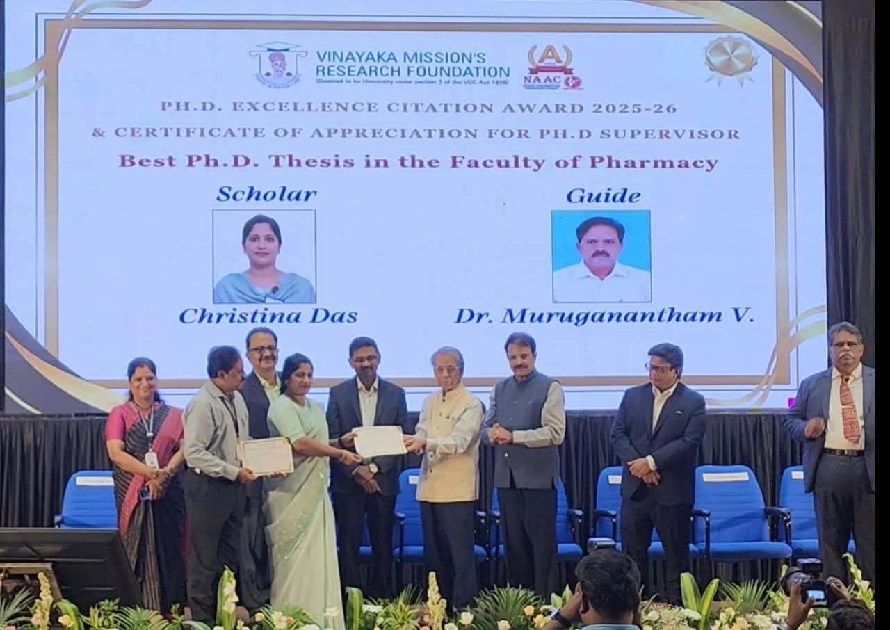 Dr Christina Das Award Excellence Citation Award
